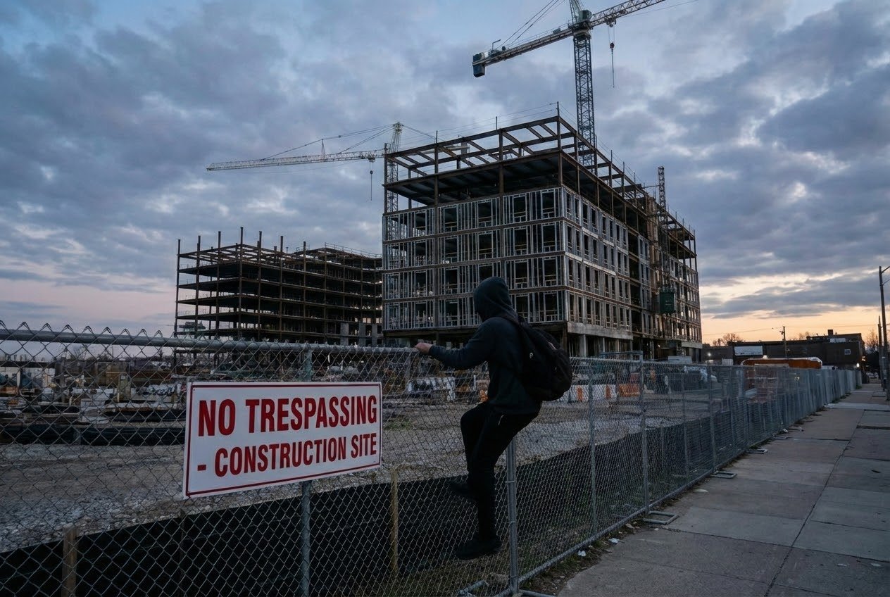 construction site trespassing